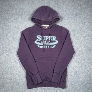 Superdry Hoodie Mens Medium Purple Racing Team Classic Re-Issue Pullover Jumper